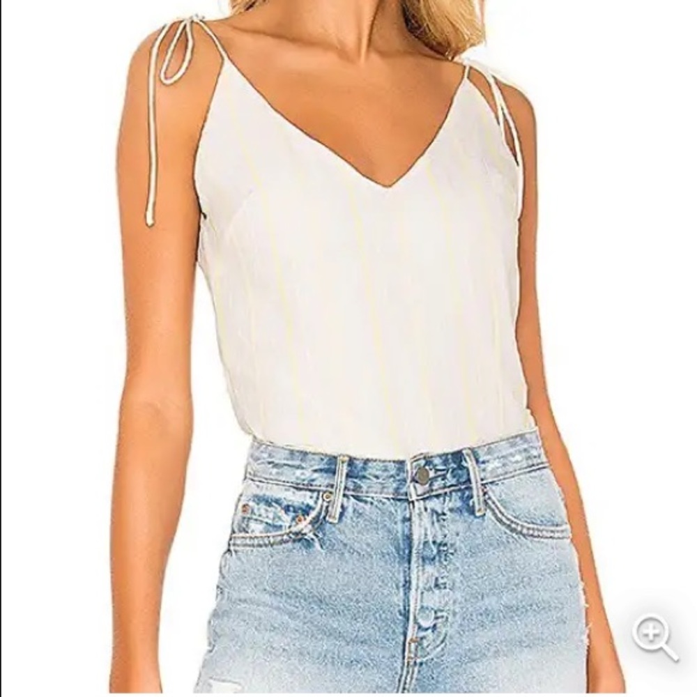 superdown Revolve Antonella Tie Strap Top In Yellow Stripe Size XS